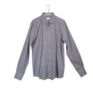 ETON Men's Slim Fit Cotton Multicolor Plaid Button up Shirt  - Sz 42 - 16 1/2"